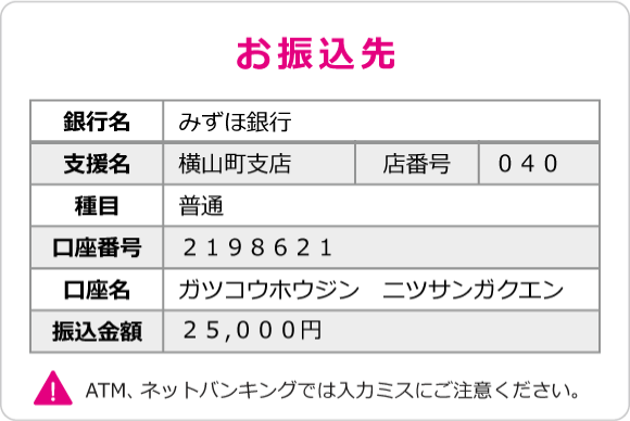 お振込先