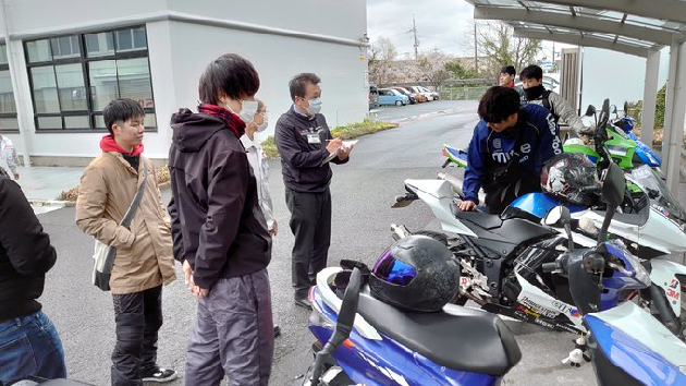 通学用バイク車検をしました 専門学校 日産京都自動車大学校