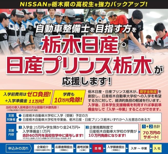 NISSAN販売会社奨学金 説明会@栃木日産自動車販売株式会社(7/19)