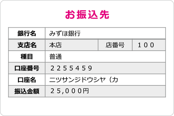 お振込先